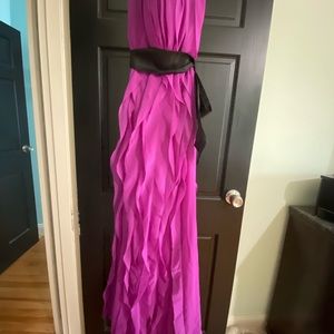Vera Wang Bridesmaid purple with black sash, size 8